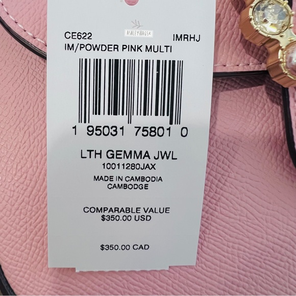 Coach Gemma Crossbody With Jeweled Buckle In Powder Pink Multi - Picture 10 of 11